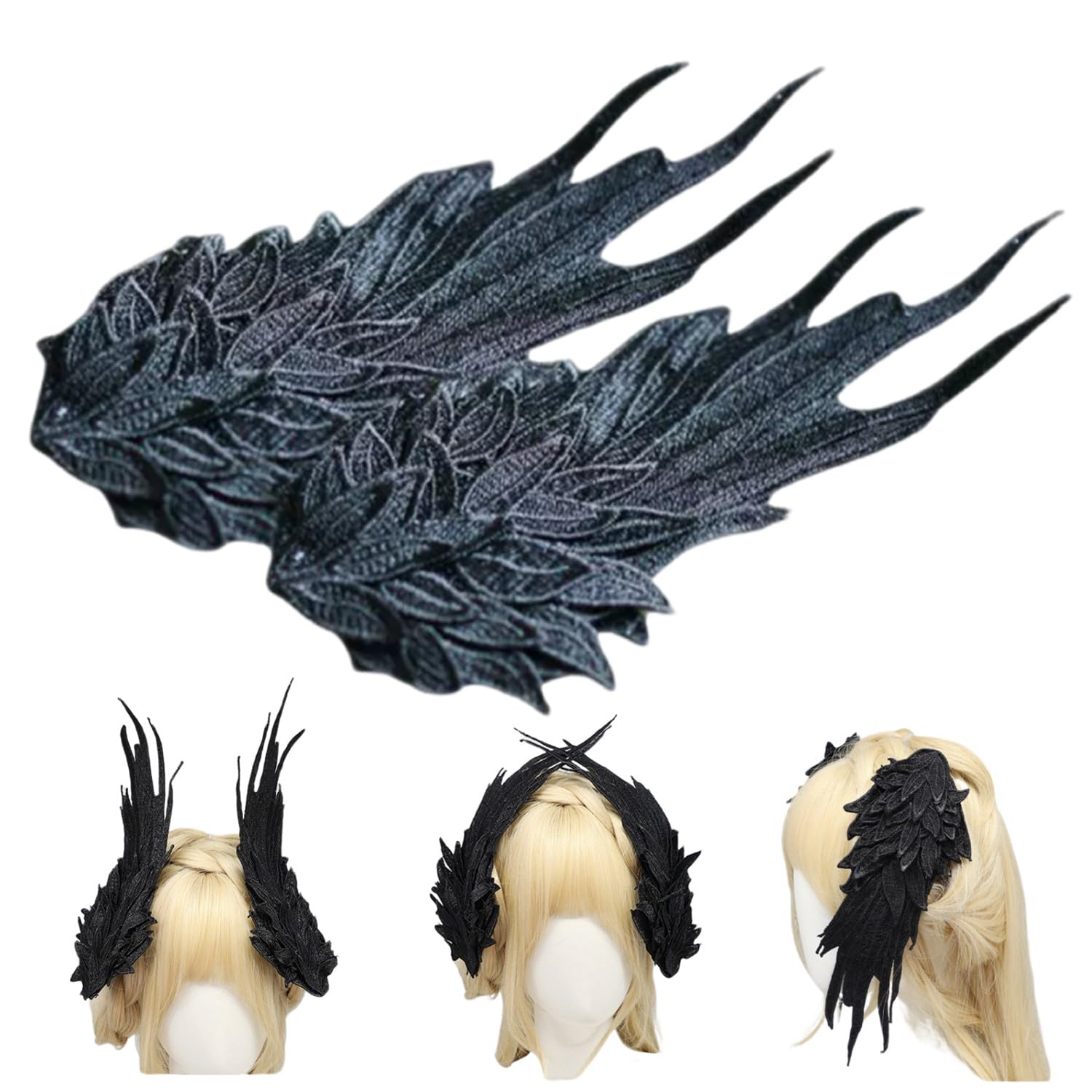 Amazon.co.jp: [PETLILY] ヘアクリップ 天使の羽 悪魔ヘアピン